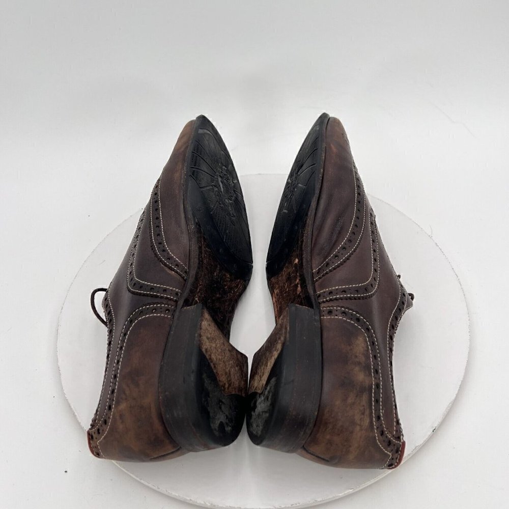 Paul Smith Men Size 7.5 Brown Leather Brogue Wingtip Lace Up Dress Shoes - Picture 5 of 16